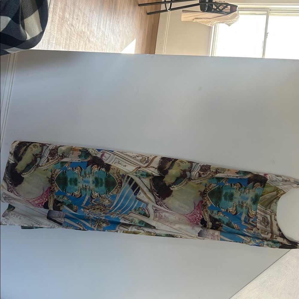Miaou Multicolor Printed Slip Maxi Dress - Blue, Pink, Cream - Picture 5 of 7